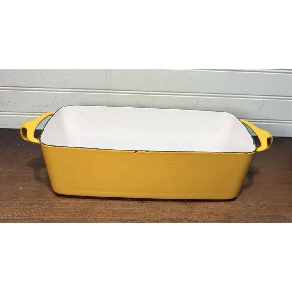 Vintage MCM Dansk Kobenstyle France Yellow Enamelware Baking Pan